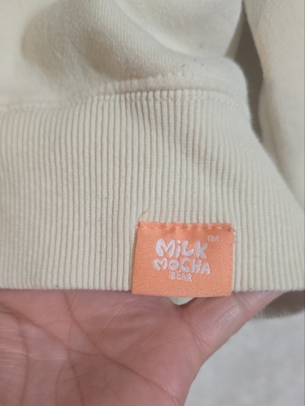 #317. Official Cream Milkmochabear Varsity Graphic Crewneck Sweatshirt. - Picture 7 of 10